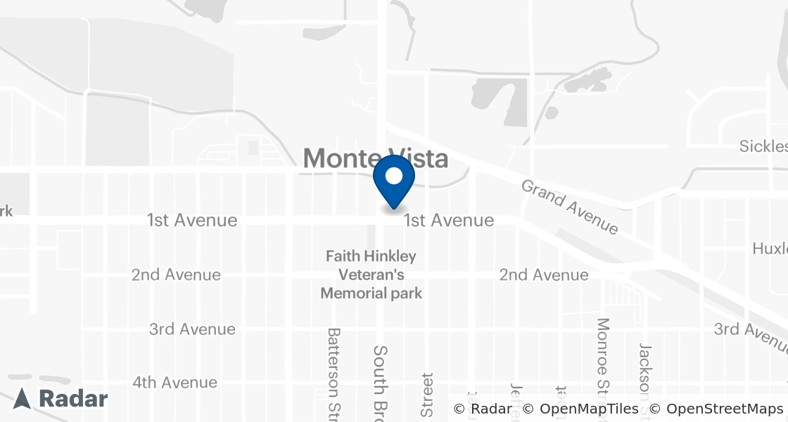 Map of Dairy Queen Location:: 705 1st Ave, Monte Vista, CO, 81144-1401